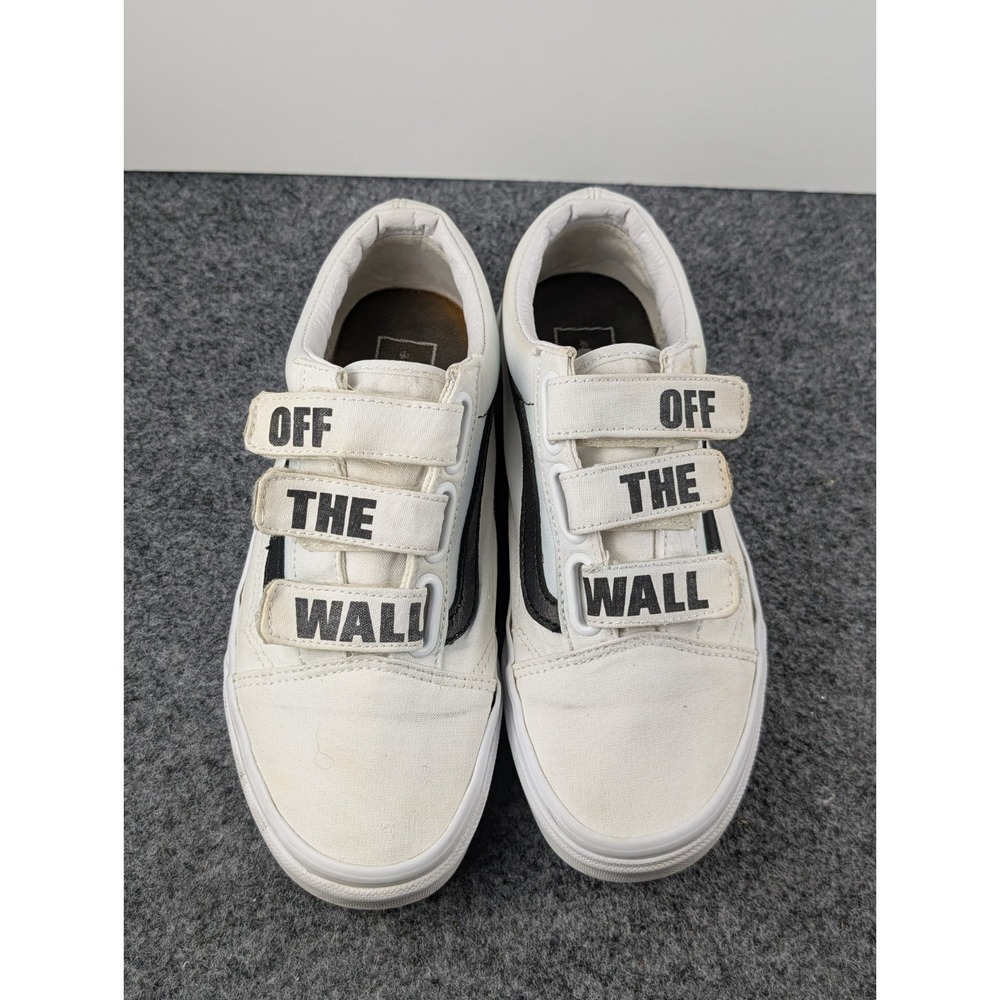 Vans Old Skool V Prison Mens 6 Womens 7.5 White Black Athletic Shoes Sneakers - Picture 3 of 9